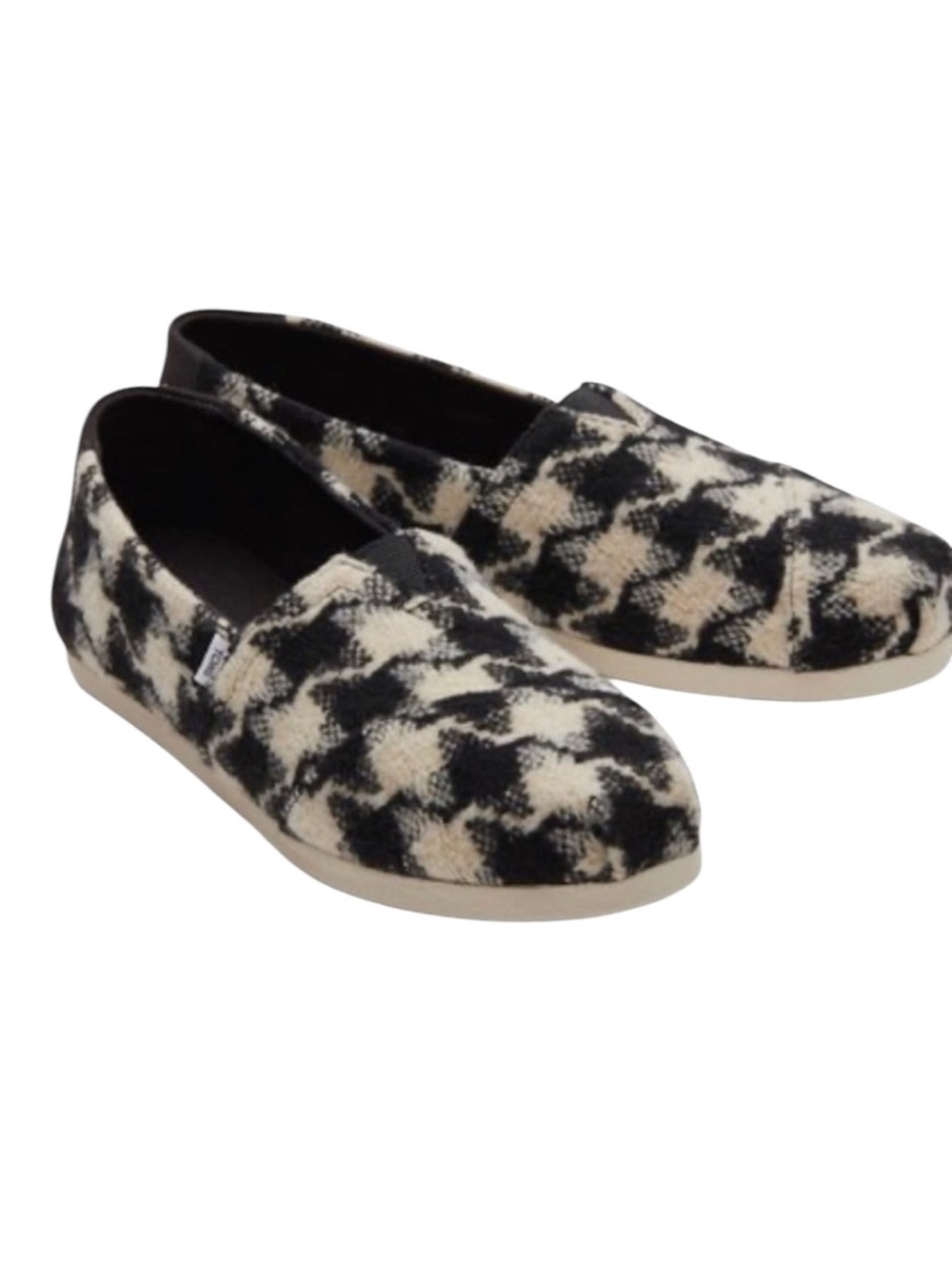 🌟NWOT🌟 TOMS Black and Cream Houndstooth Alpargatas Shoes - Size 9.5